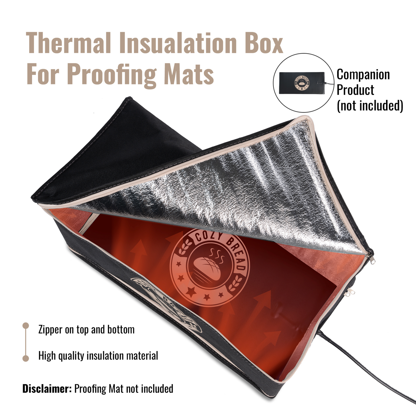 Cozy Bread® Thermal Insulation Box | Companion Product for the Proofing Mat (10" x 21") - Cozy Bread