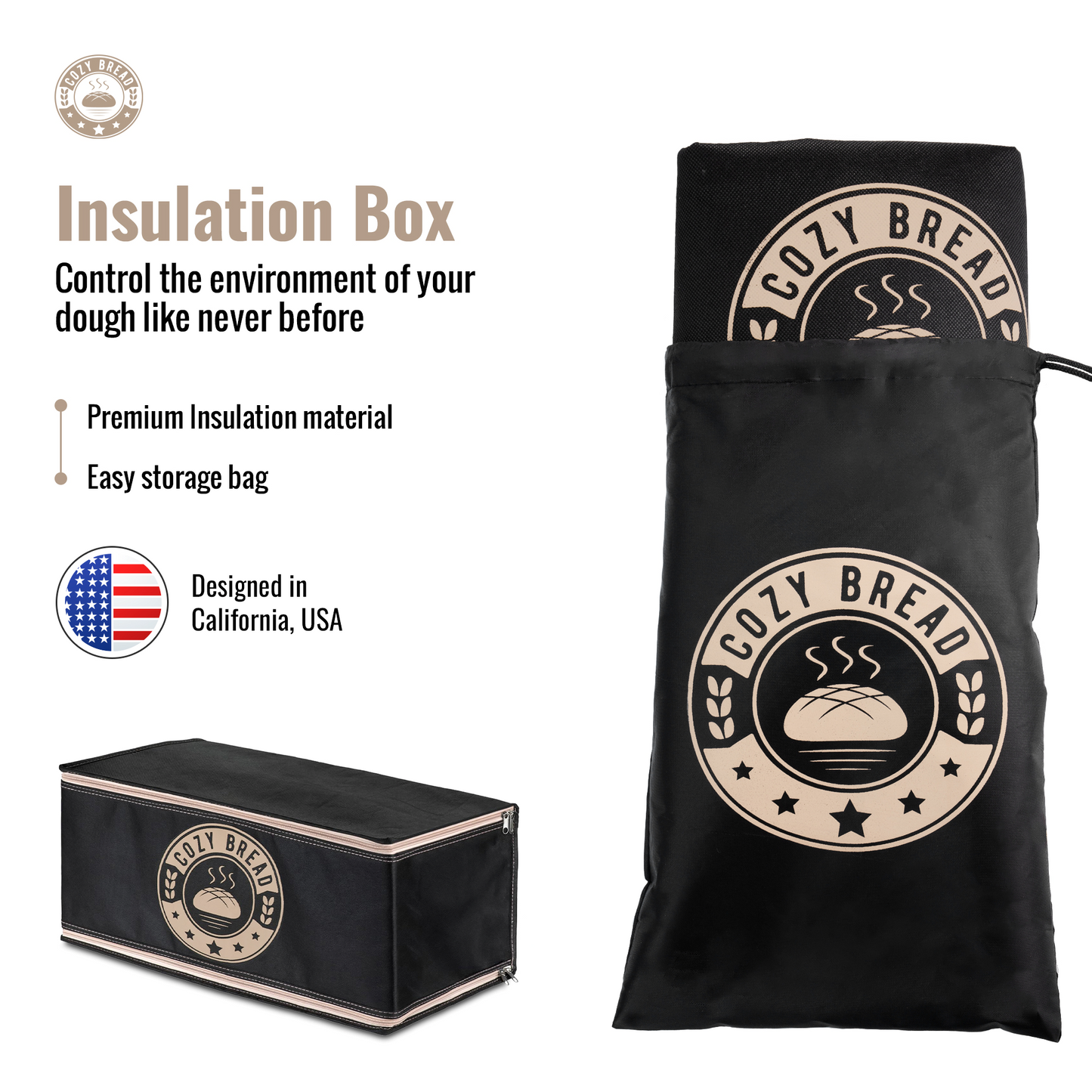Cozy Bread® Thermal Insulation Box | Companion Product for the Proofing Mat (10" x 21") - Cozy Bread