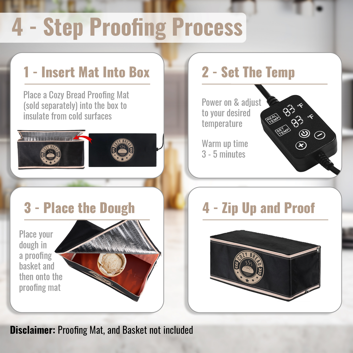 Cozy Bread® Thermal Insulation Box | Companion Product for the Proofing Mat (10" x 21") - Cozy Bread