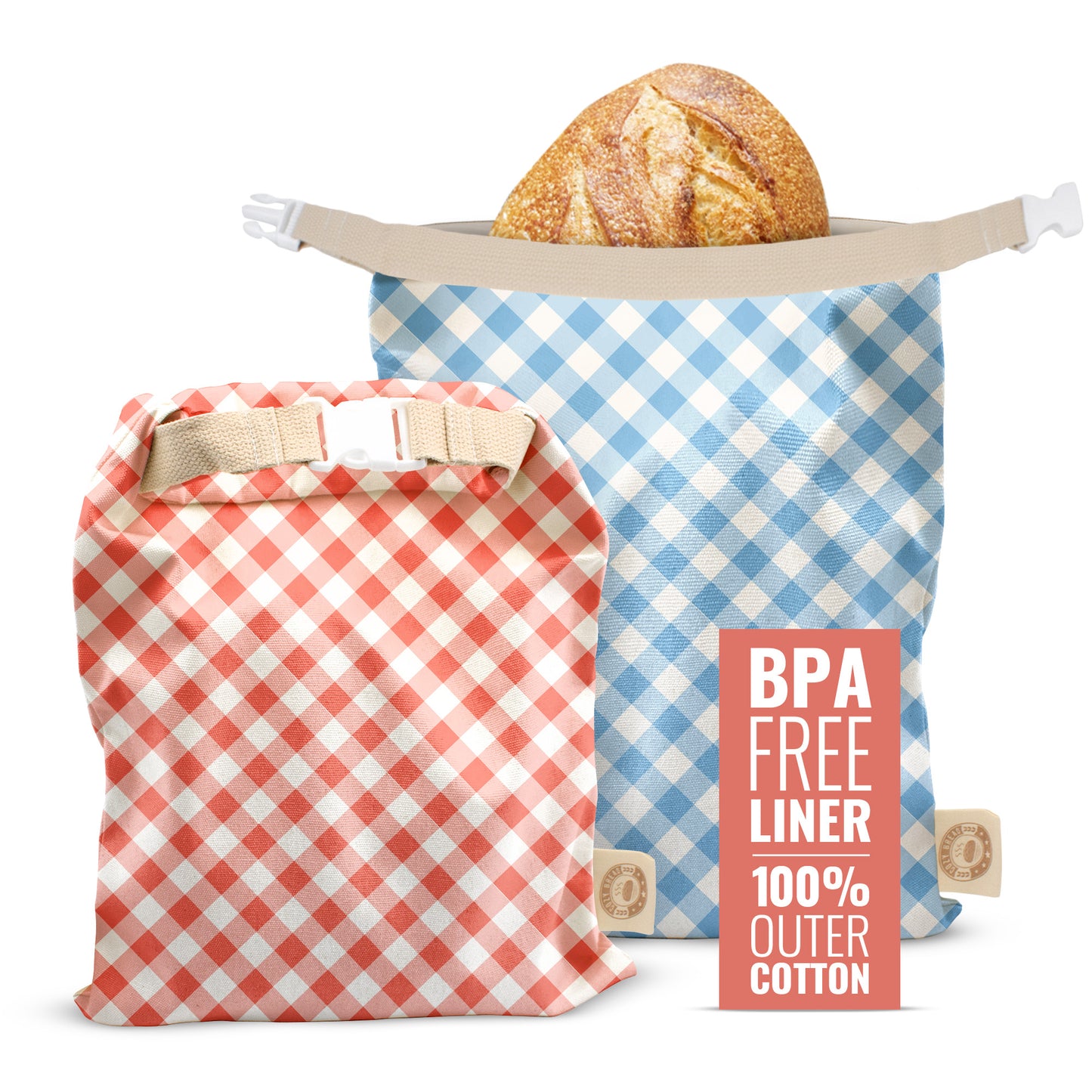 Cozy Bread Reusable Bread Bag Set for Home Bakers | USA Brand | Charming Bread Designs (Bread) - Cozy Bread