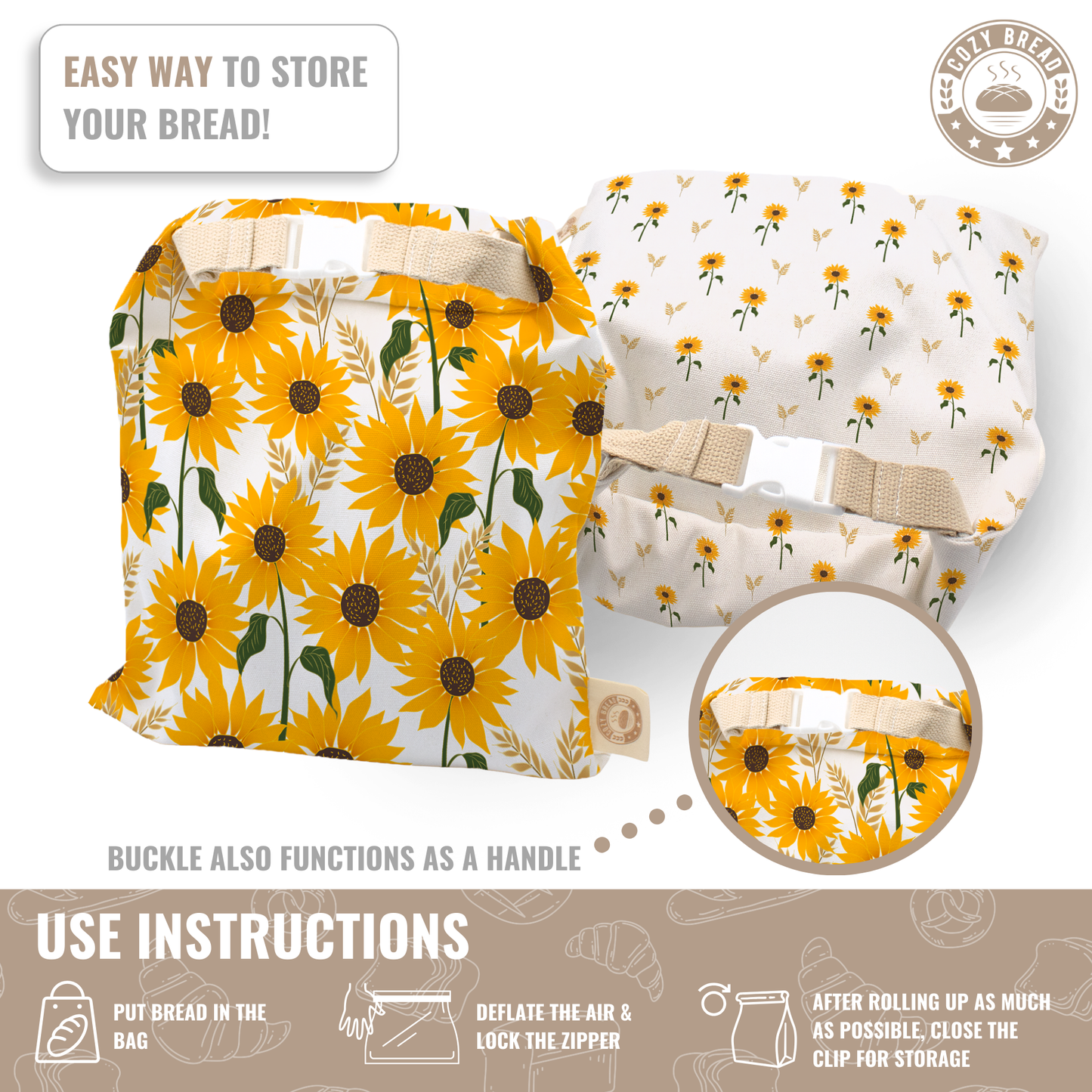 Cozy Bread® Reusable Bread Bag Set | Premium Quality