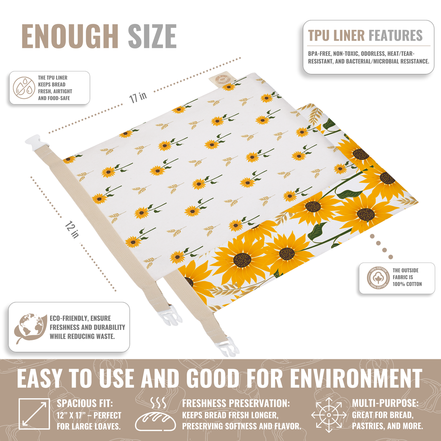 Cozy Bread® Reusable Bread Bag Set | Premium Quality