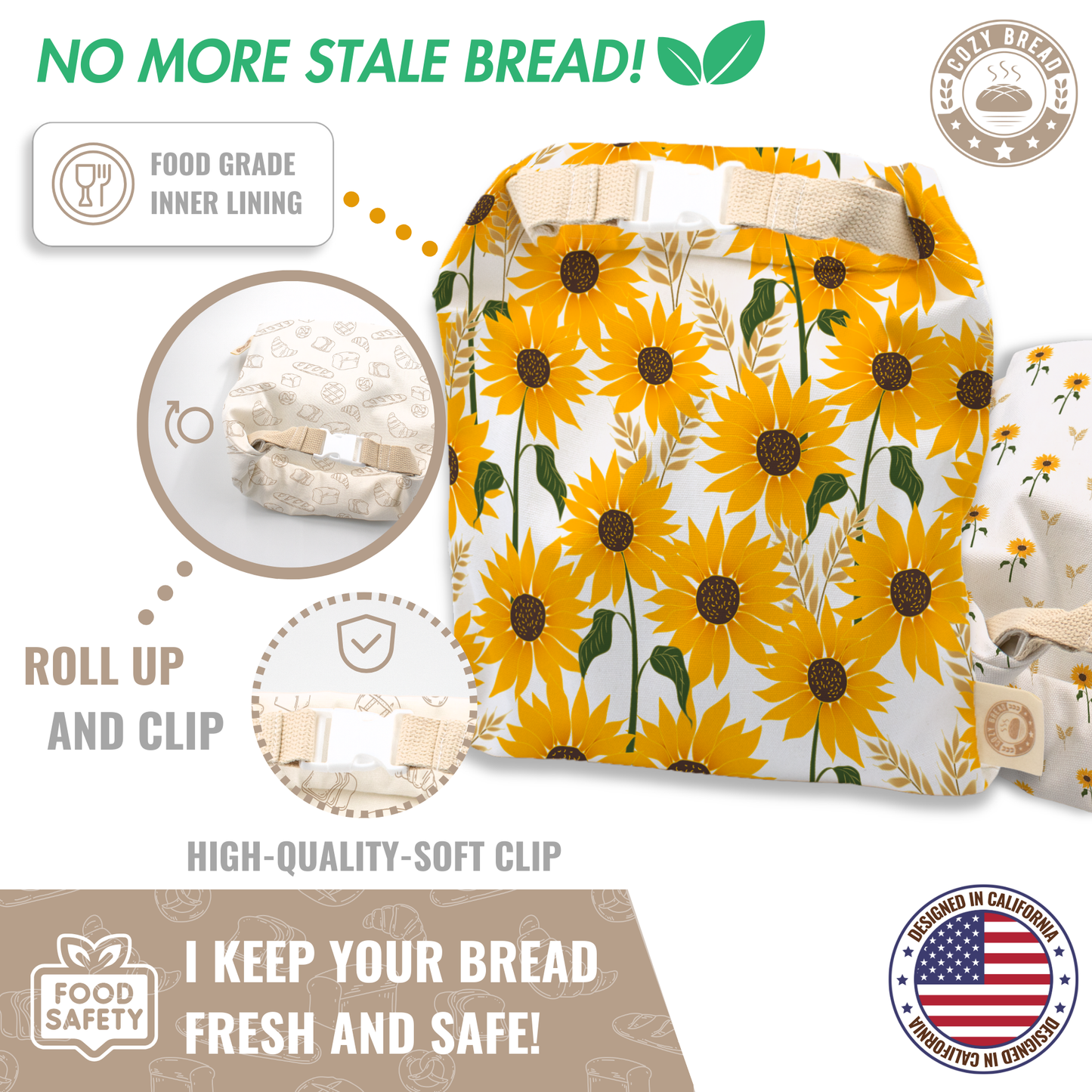 Cozy Bread® Reusable Bread Bag Set | Premium Quality
